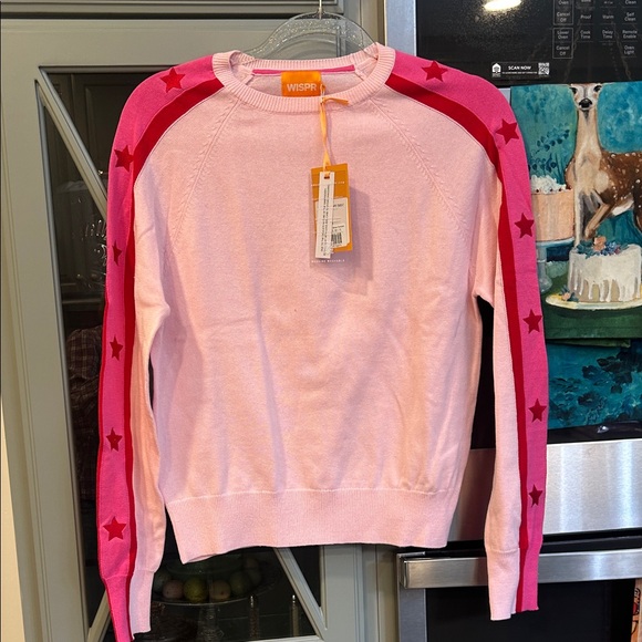 wispr Sweaters - Pink Star Crew Neck Sweater